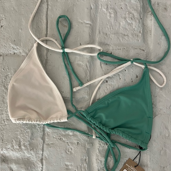 Nasty Gal color block tie triangle bikini set - Picture 4 of 7